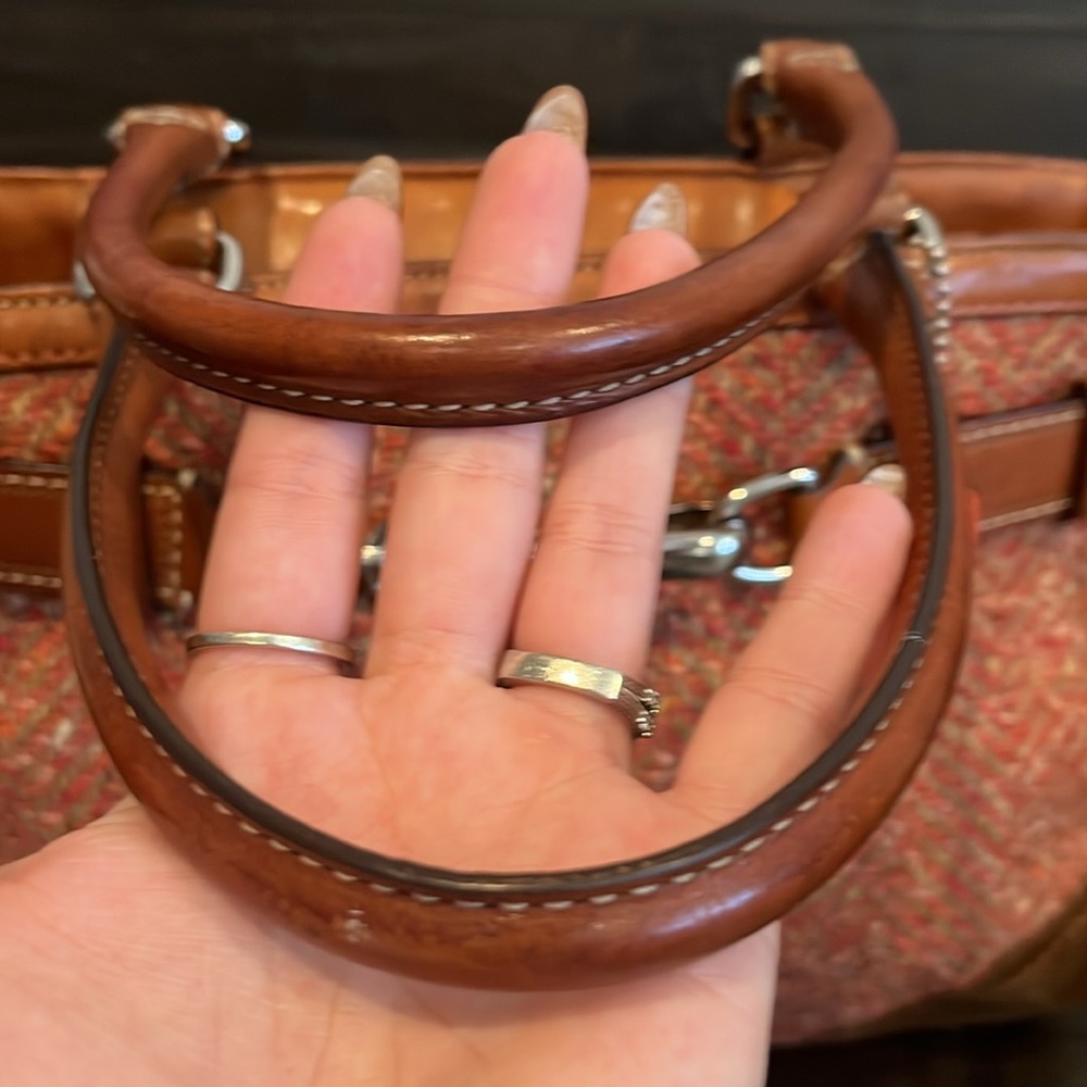 Coach Hampton Herringbone Tweed Satchel - F11215 NEAR VINTAGE - Picture 8 of 12